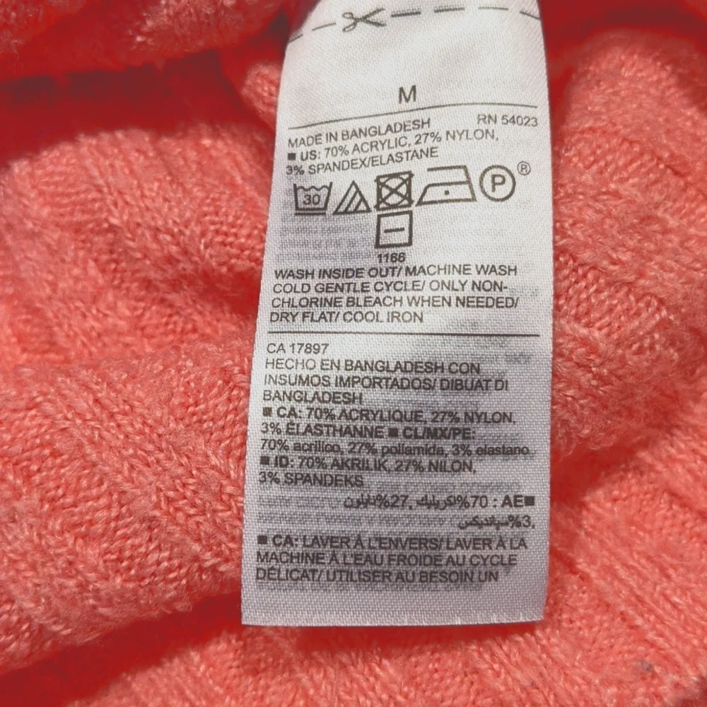 Old Navy Mock Neck Rib Knit Sweater for Women - M - Peony